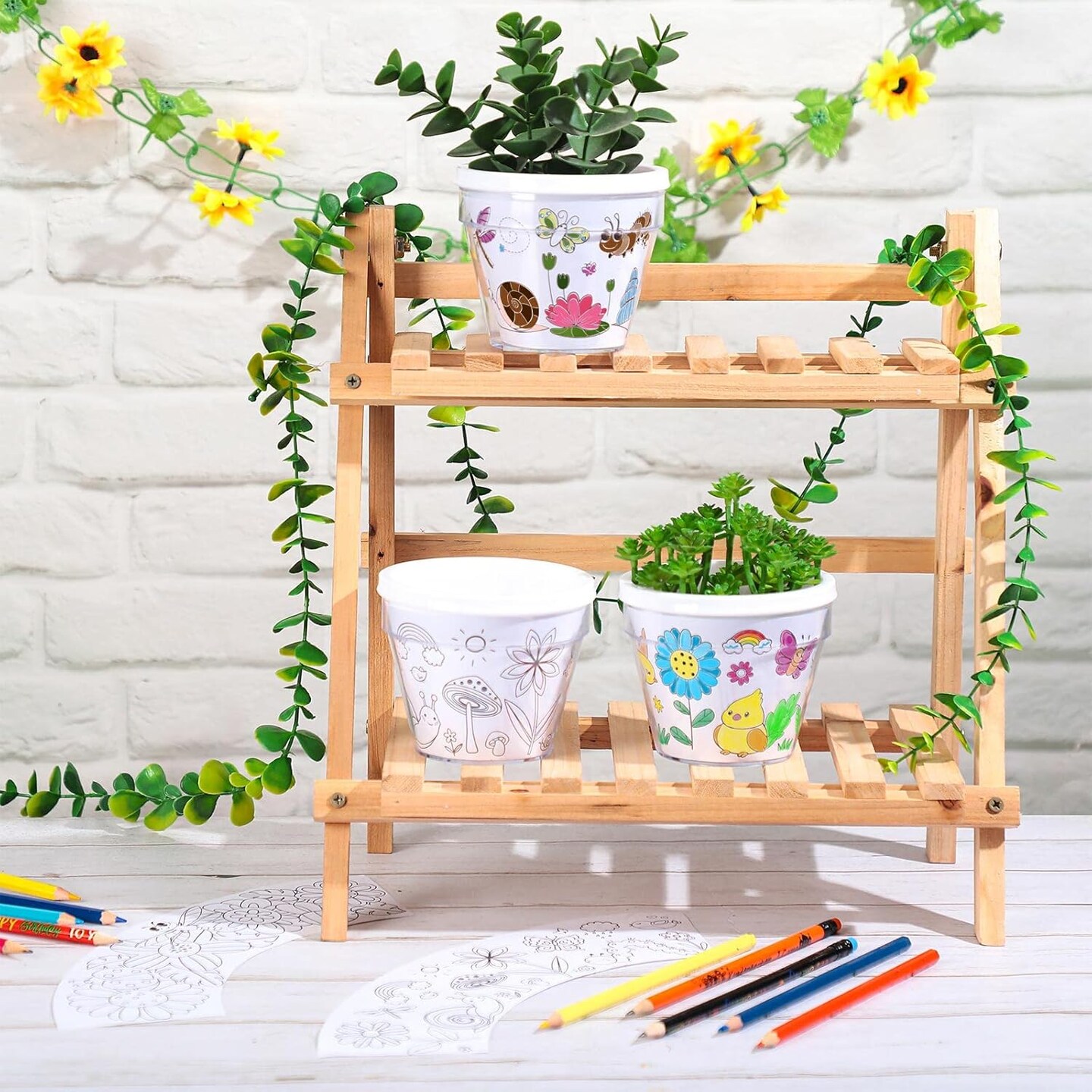 12 Sets Mother&#x27;s Day Flower Pot Crafts