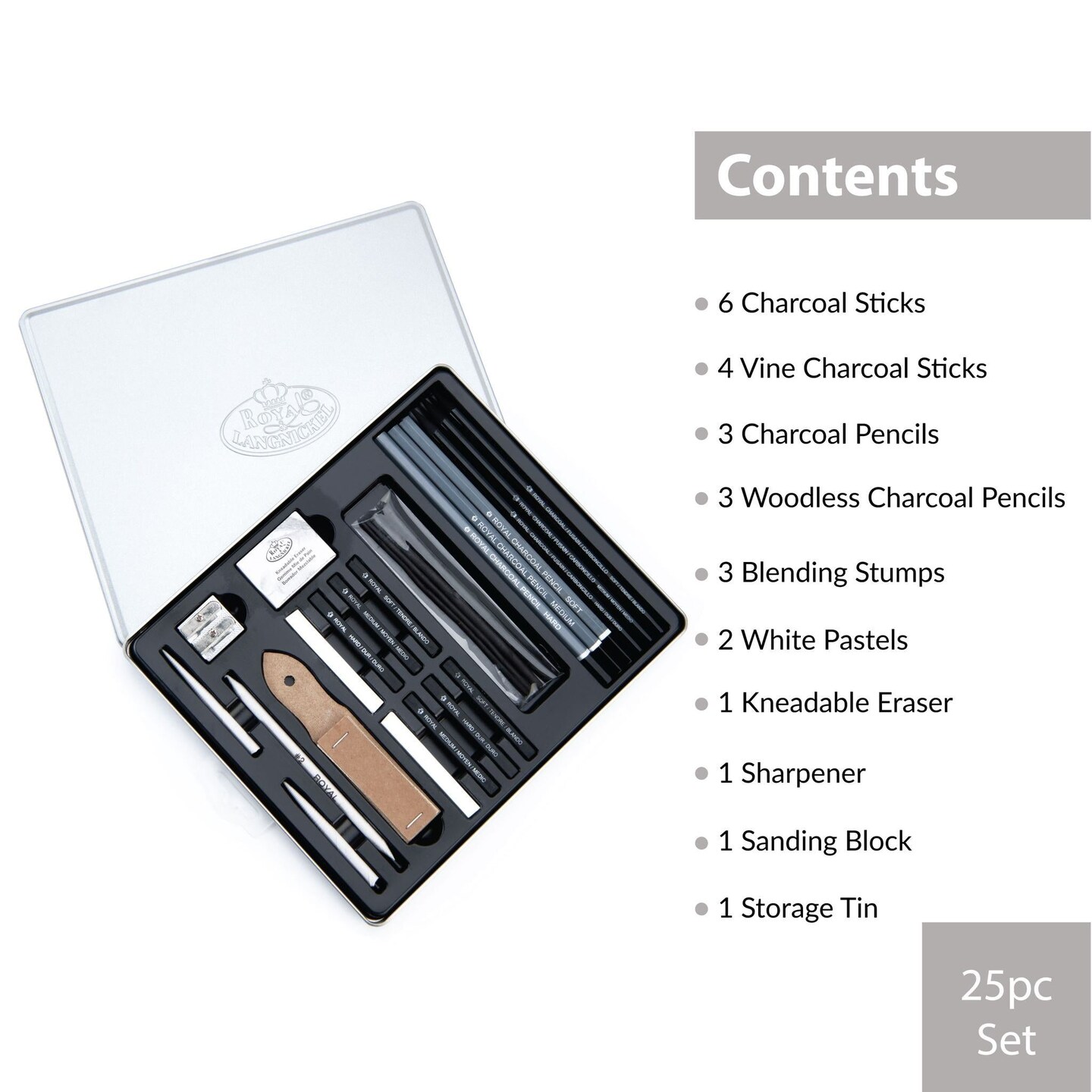RSET-ART2711 | Charcoal Drawing Art Set - 25pc