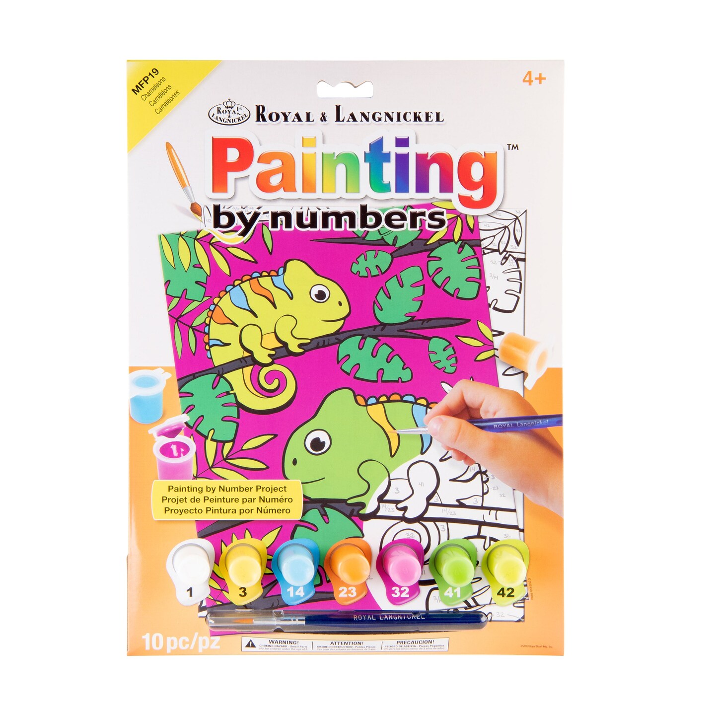 MFP19 | Painting by numbers&#x2122; Children&#x27;s 10pc 8.75&#x22; x 11.75&#x22; Chameleons Painting Project