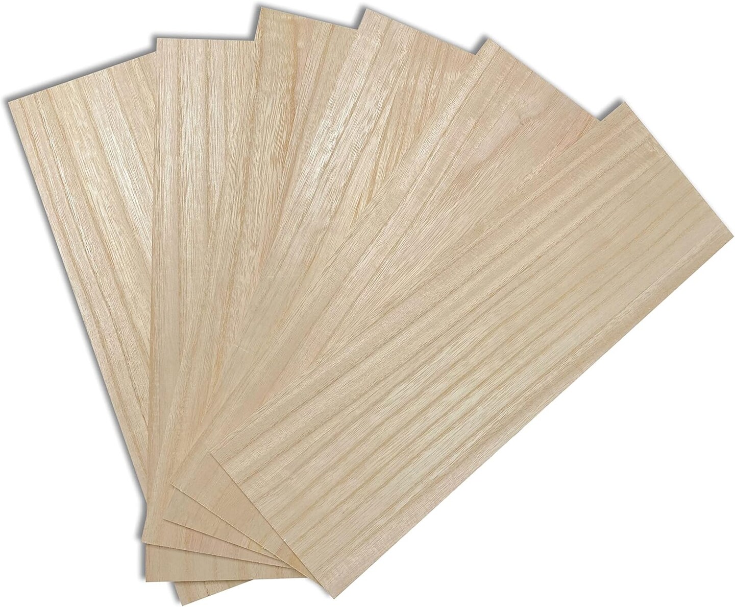 6 Pack Veneered MDF Double Sided Paulownia Wood,MDF Core,6.4mm 1/4th Inch, 5"x15"