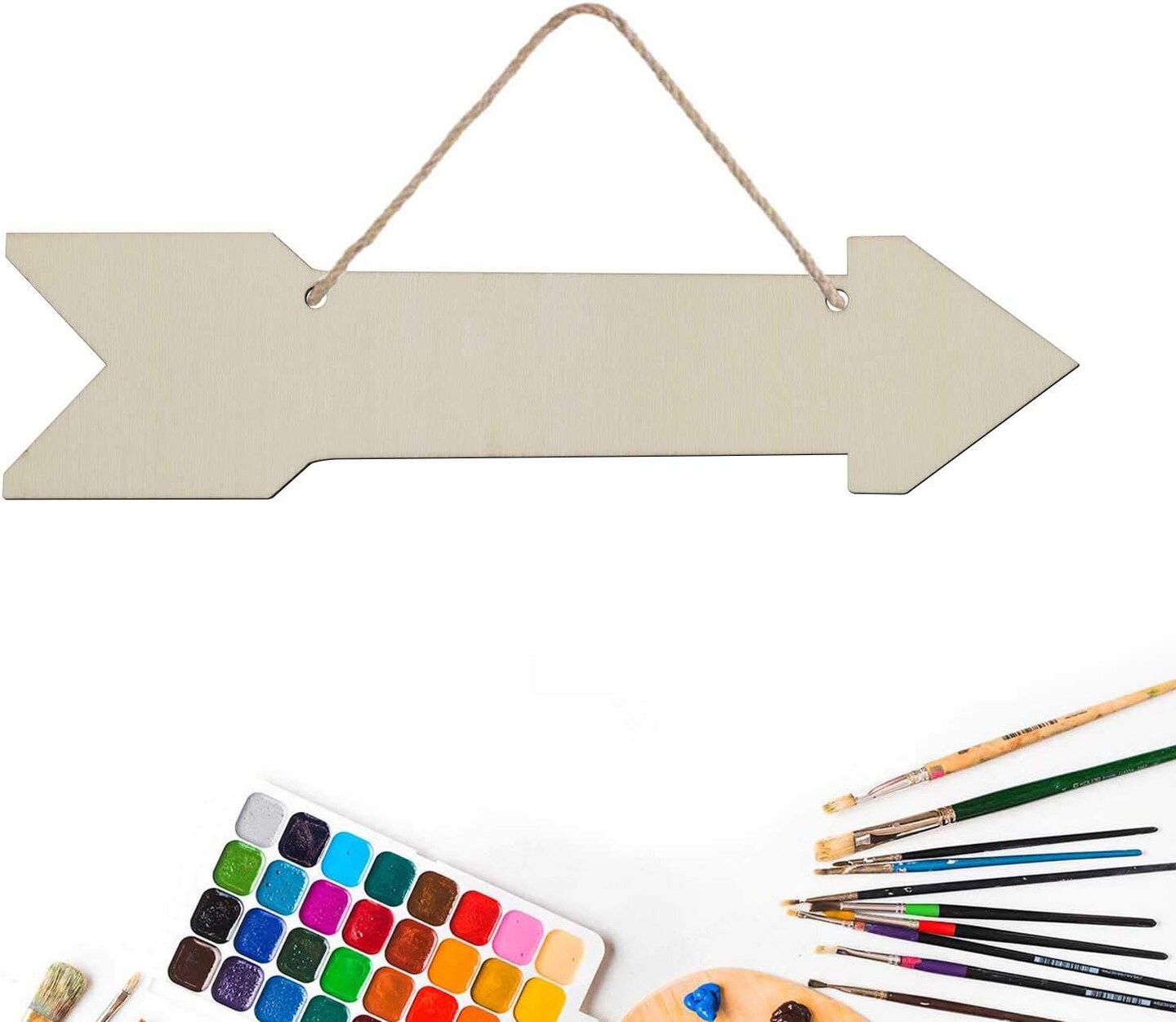 10pcs Blank Wooden Plaque Arrow Shape
