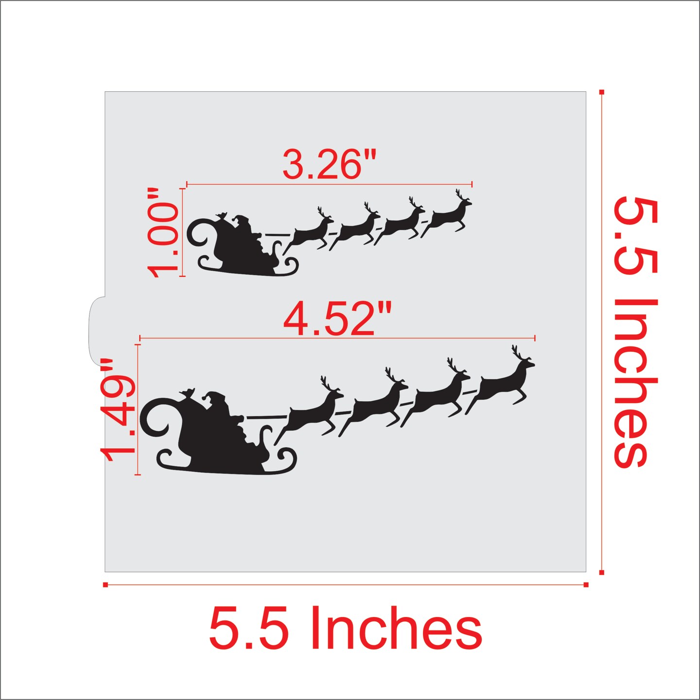 Santa&#x27;s Sleigh Cookie &#x26; Craft Stencil | CM077 by Designer Stencils | Cookie Decorating Tools | Baking Stencils for Royal Icing, Airbrush, Dusting Powder | Craft Stencils for Canvas, Paper, Wood | Reusable Food Grade Stencil