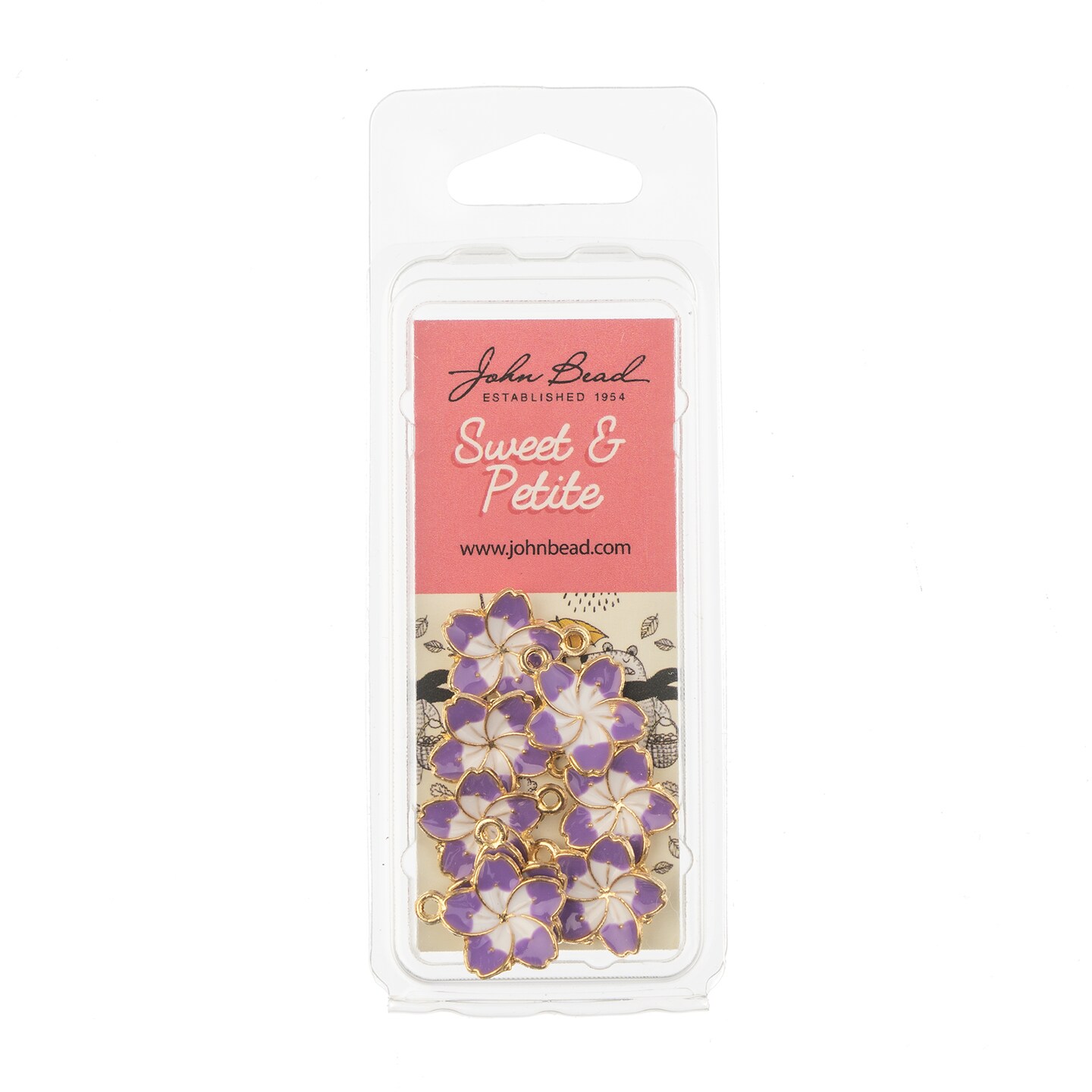 John Bead Sweet &#x26; Petite 13x16mm Small Flower Charms, 8pcs