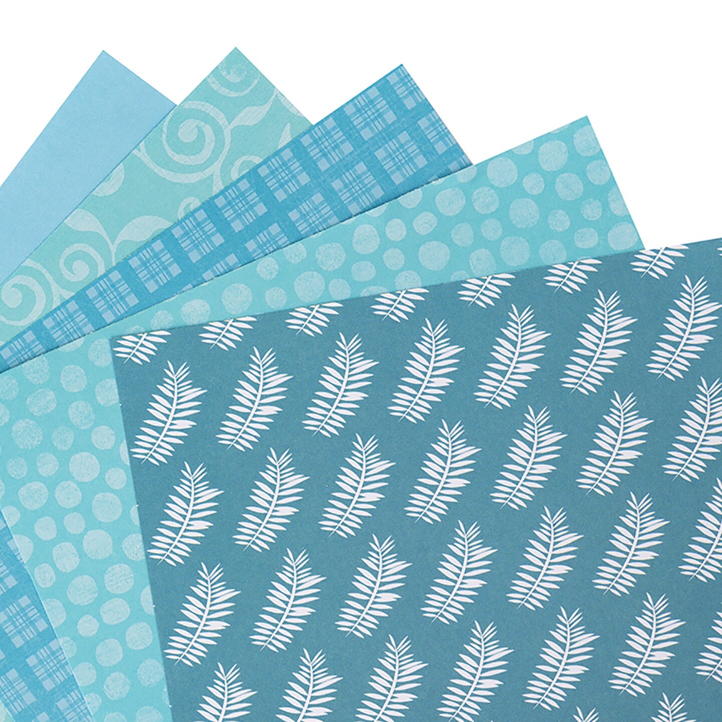 Colorbok Single-Sided Printed Cardstock 6"X6" 100/Pkg-Teal Promenade, 10 Designs/10 Each
