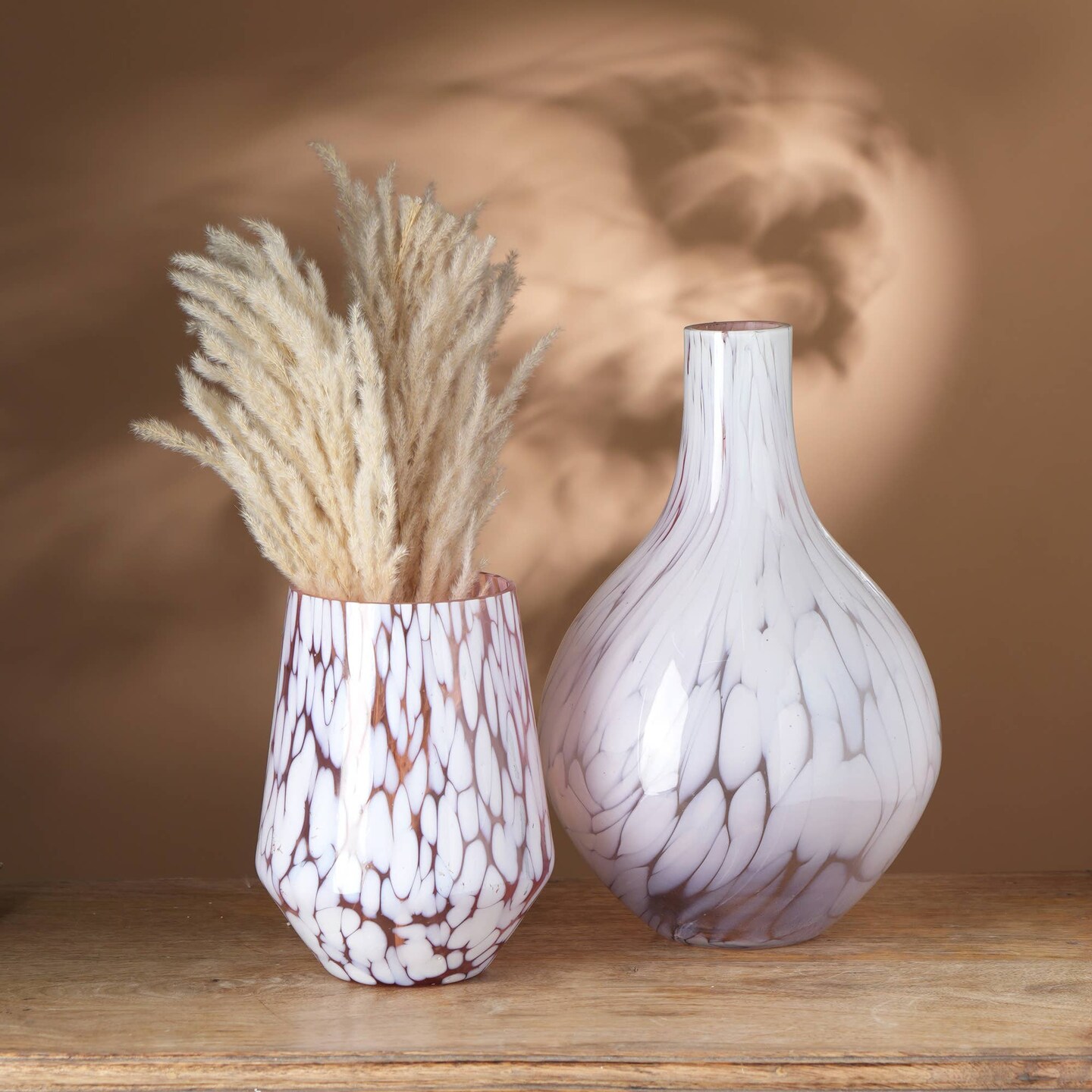 White Sputter Glass Hurricane with Ruby Inside Color – Elegant Candle Holder for Stylish Home Décor-6X6X8"