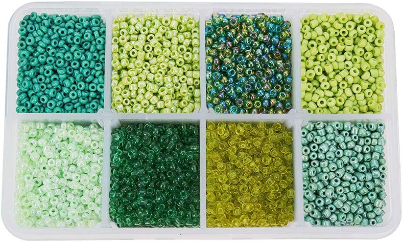 1440pcs Green Seed Beads