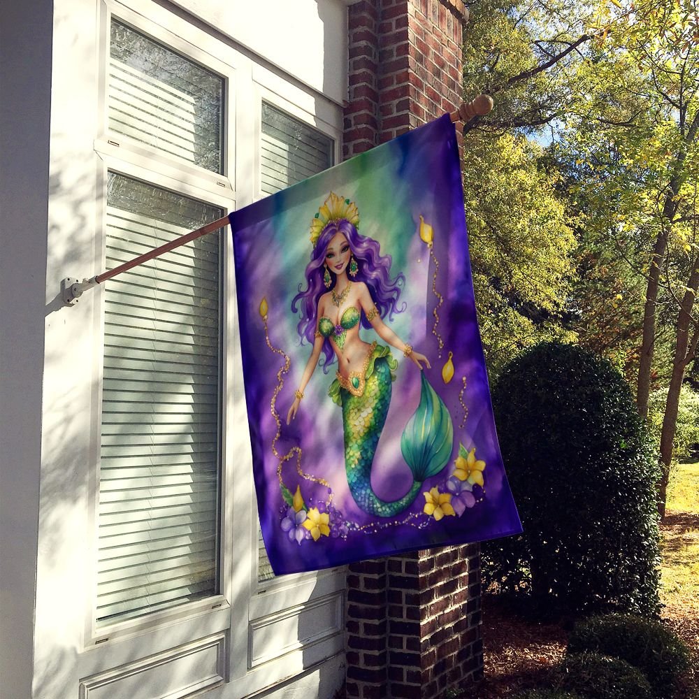 Edge Collections - 28" X 40" - Multicolor - Mermaid Mardi Gras Large Porch Decorative Flag - 1 Piece