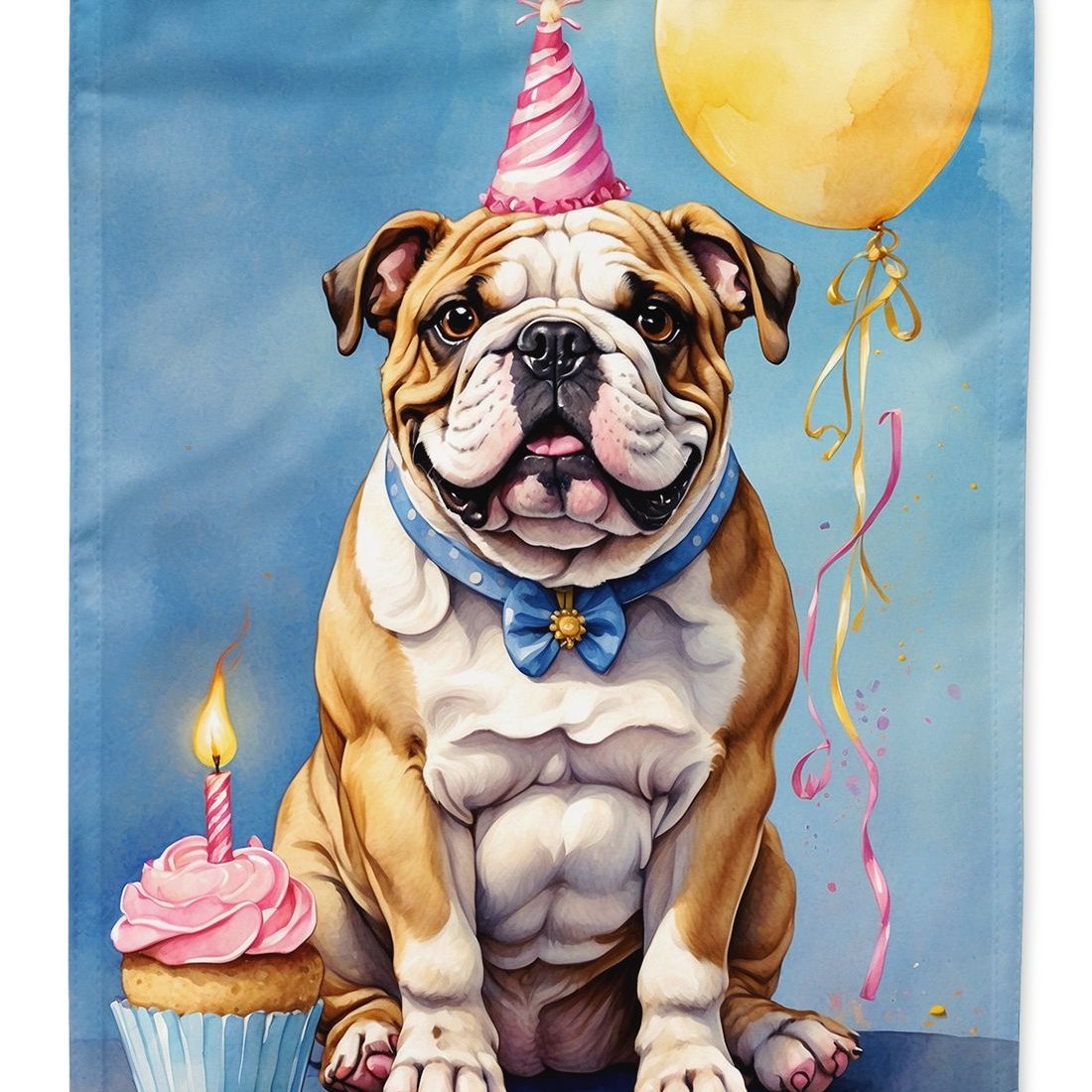 Edge Collections - 11.25" X 15.50" - Multicolor - English Bulldog Birthday Flag - 1 Piece