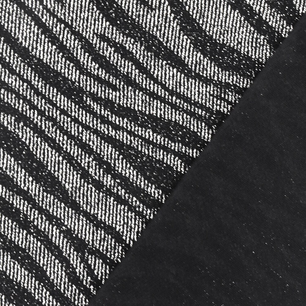 Black-Silver Famous Designer Zebra Jacquard Stretch Slinky Knit Fabric By the Yard