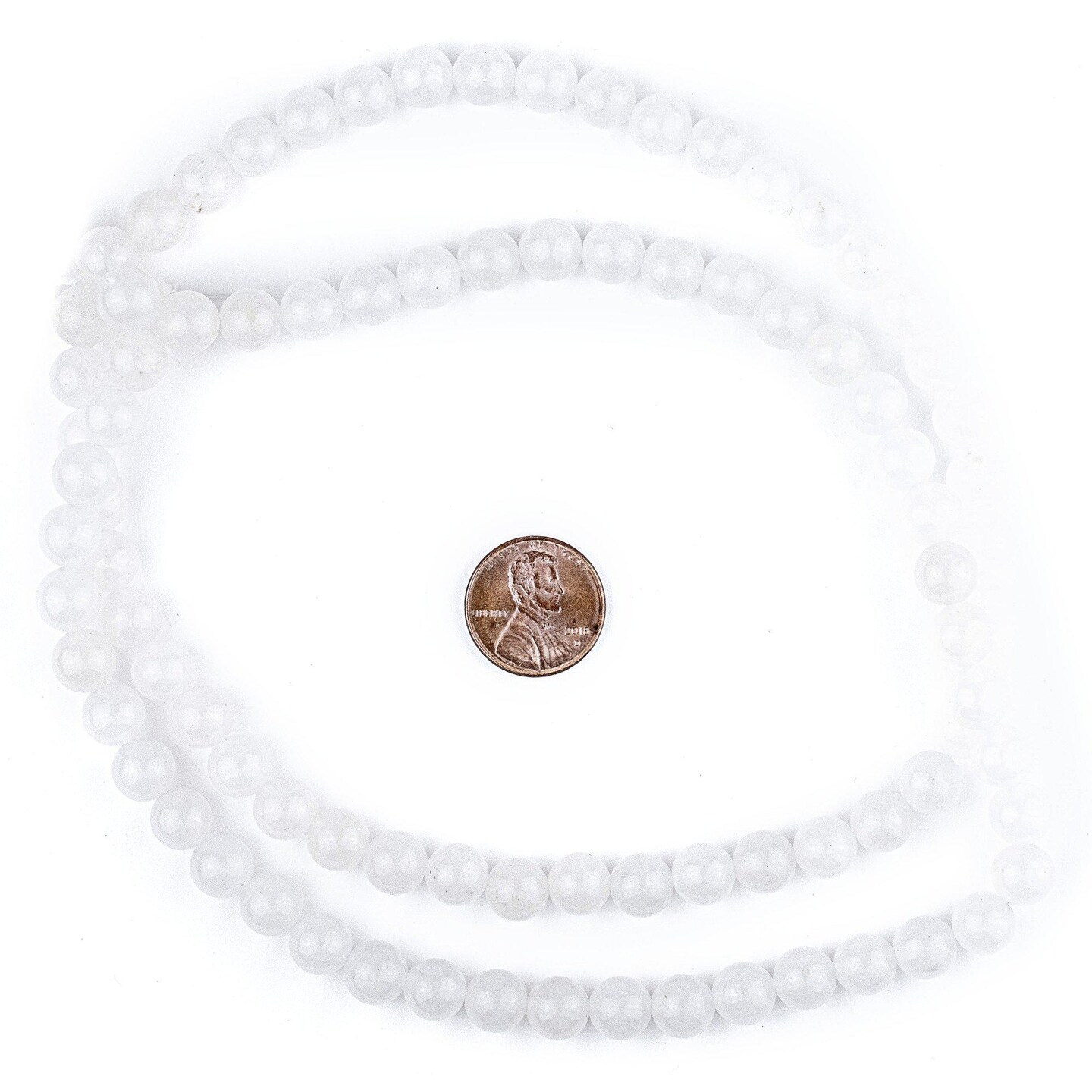 The Bead Chest Round White Jade Beads (8mm): Organic Gemstone Round Spherical Energy Stone Healing Power Crystal for Jewelry Bracelet Mala Necklace Making