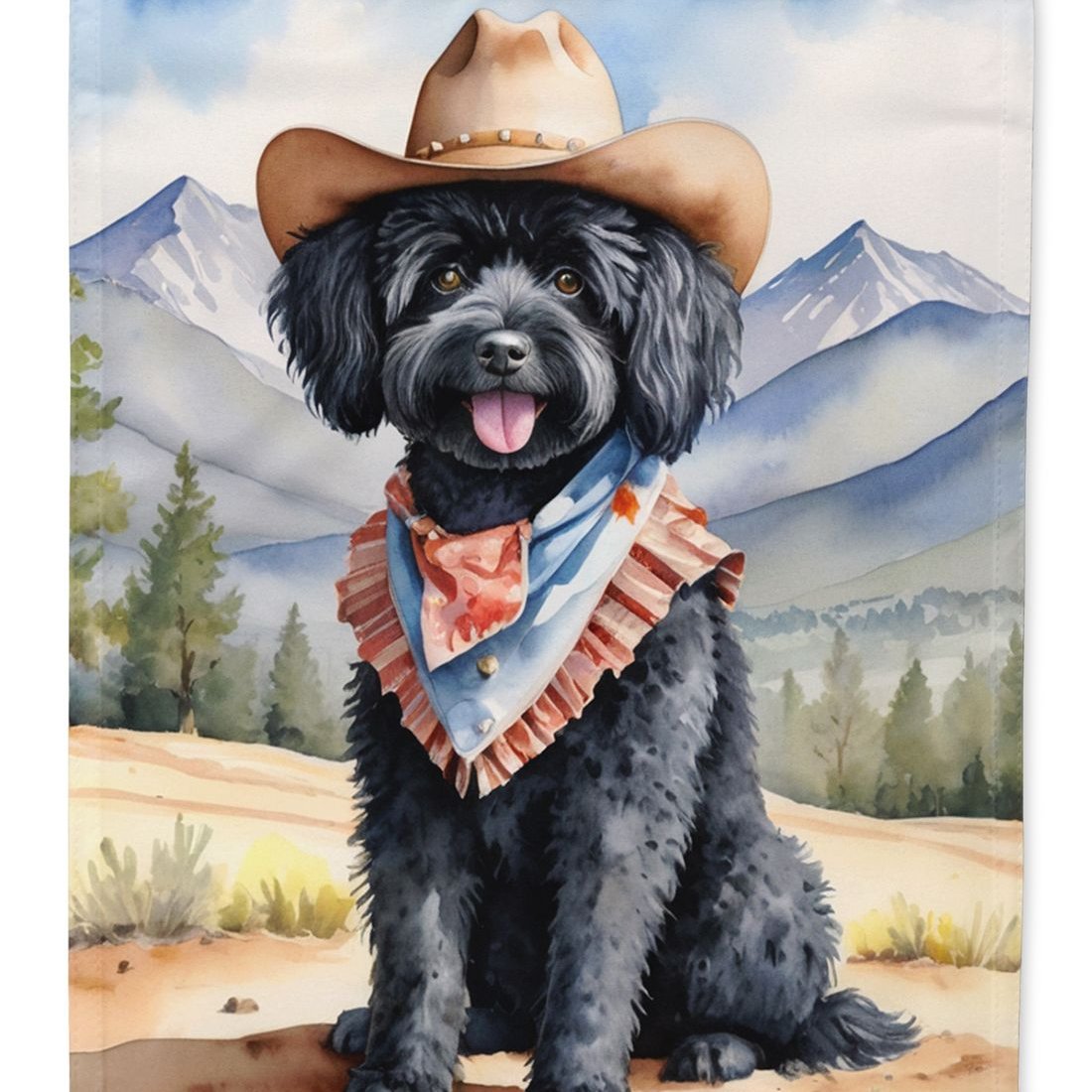 Edge Collections - 11.25" X 15.50" - Multicolor - Puli Cowboy Welcome Decorative Banner - 1 Piece
