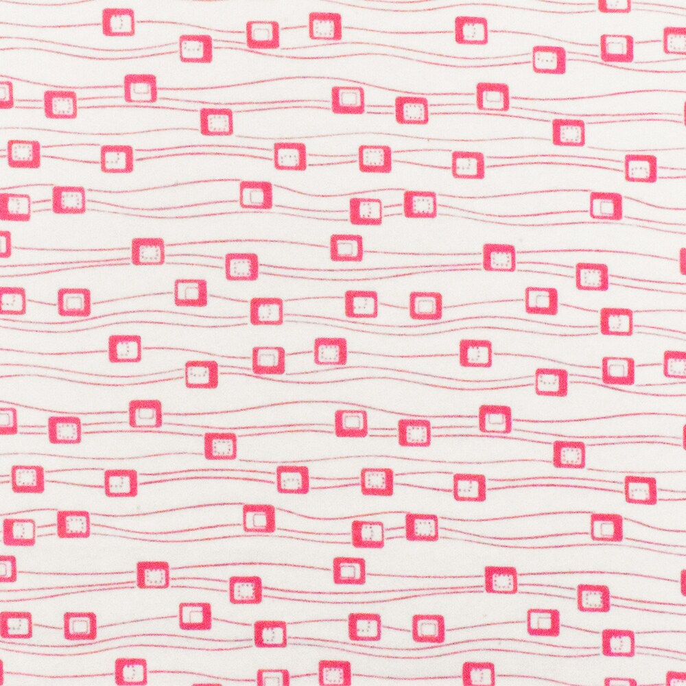White-Pink Abstract Printed Stretch Cotton Jersey Knit Fabric By the Yard