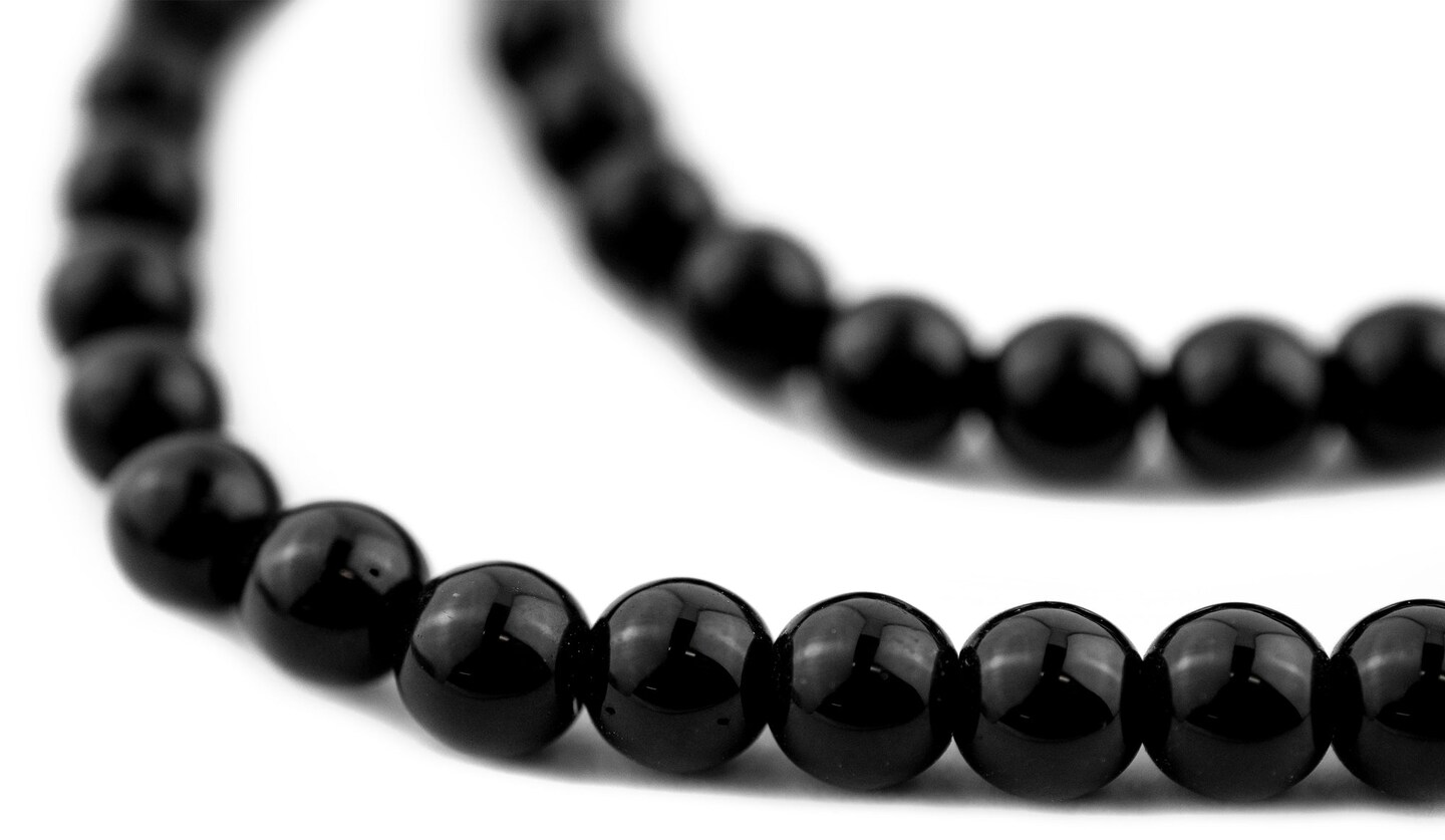 The Bead Chest Round Onyx Beads (6mm)