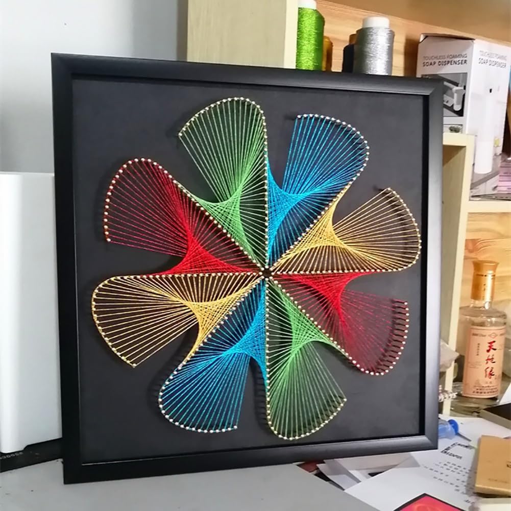 String Art DIY Kit - Rainbow Swirl. Wizardi Geometry Nail Painting F07-M12-2-DHGG29216