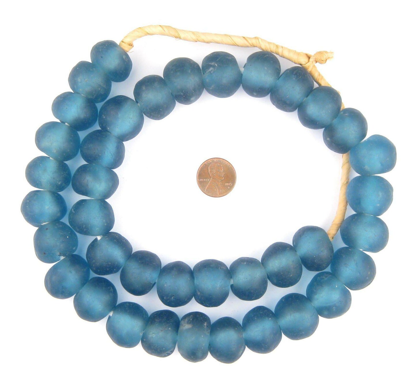 Jumbo Recycled Glass Beads, 21–25mm – African Sea Glass for Wall Hangings, Coffee Table Decor, Shelf Styling, and Home Accents – (Light Blue) – The Bead Chest