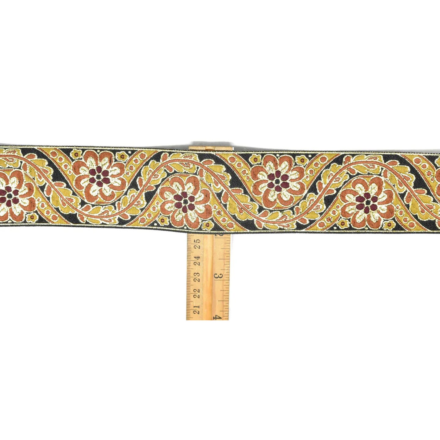 1 Yard Floral Jacquard Ribbon Decorative Trim for Home Apparel Crafts 1.90 inch Width