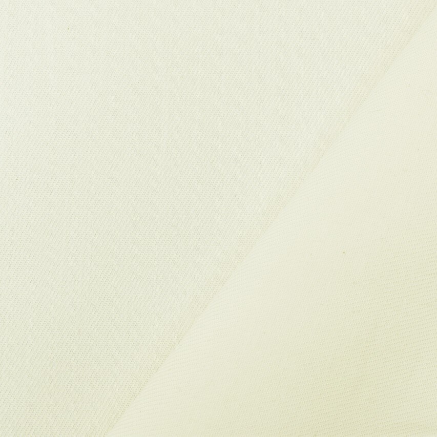 Natural Ivory Lyocell-Cotton Blend Stretch Spandex Denim Fabric By the Yard