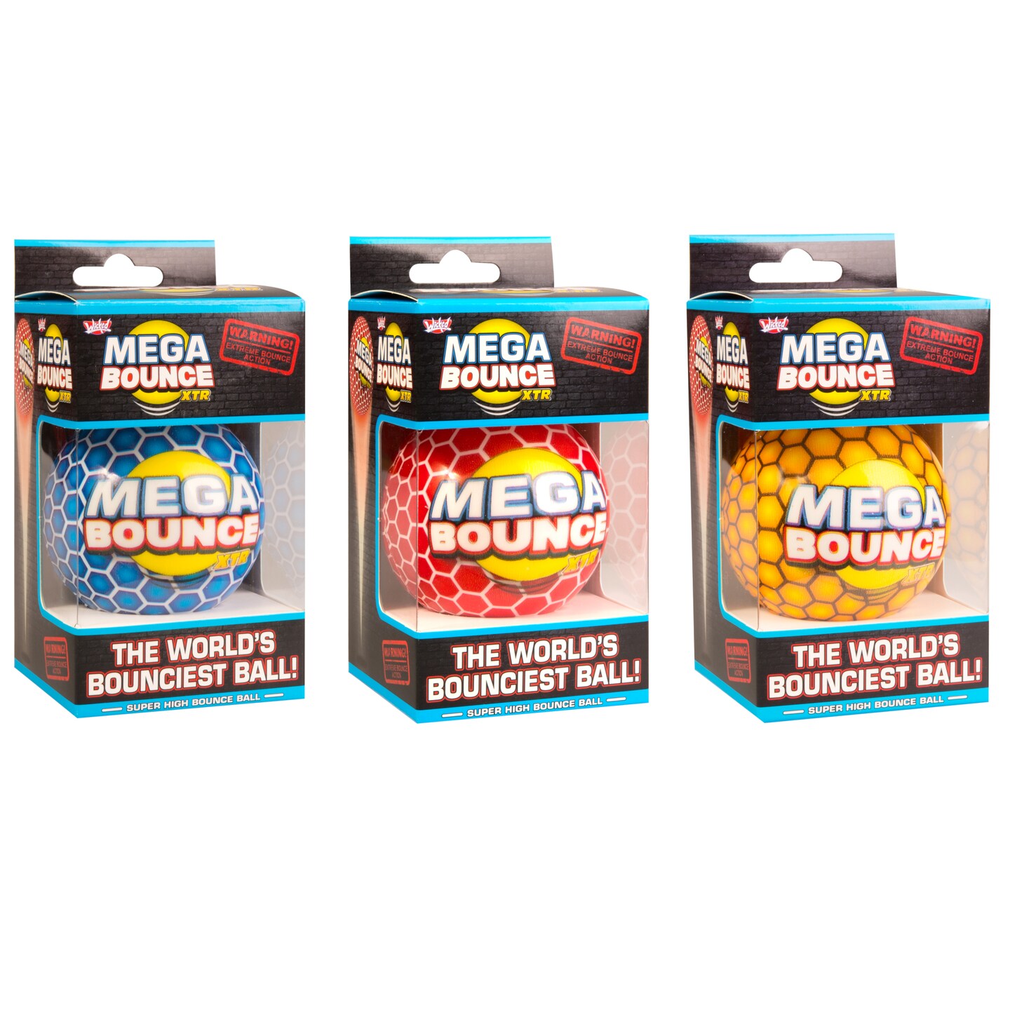 Wicked Mega Bounce XTR - The World&#x27;s Bounciest Ball. Super High Bounce Ball. Throw The Bouncy Ball Down Hard &#x26; Watch It Soar Way Higher Than A 2 Story Building&#x2026;It Really Is MEGA!