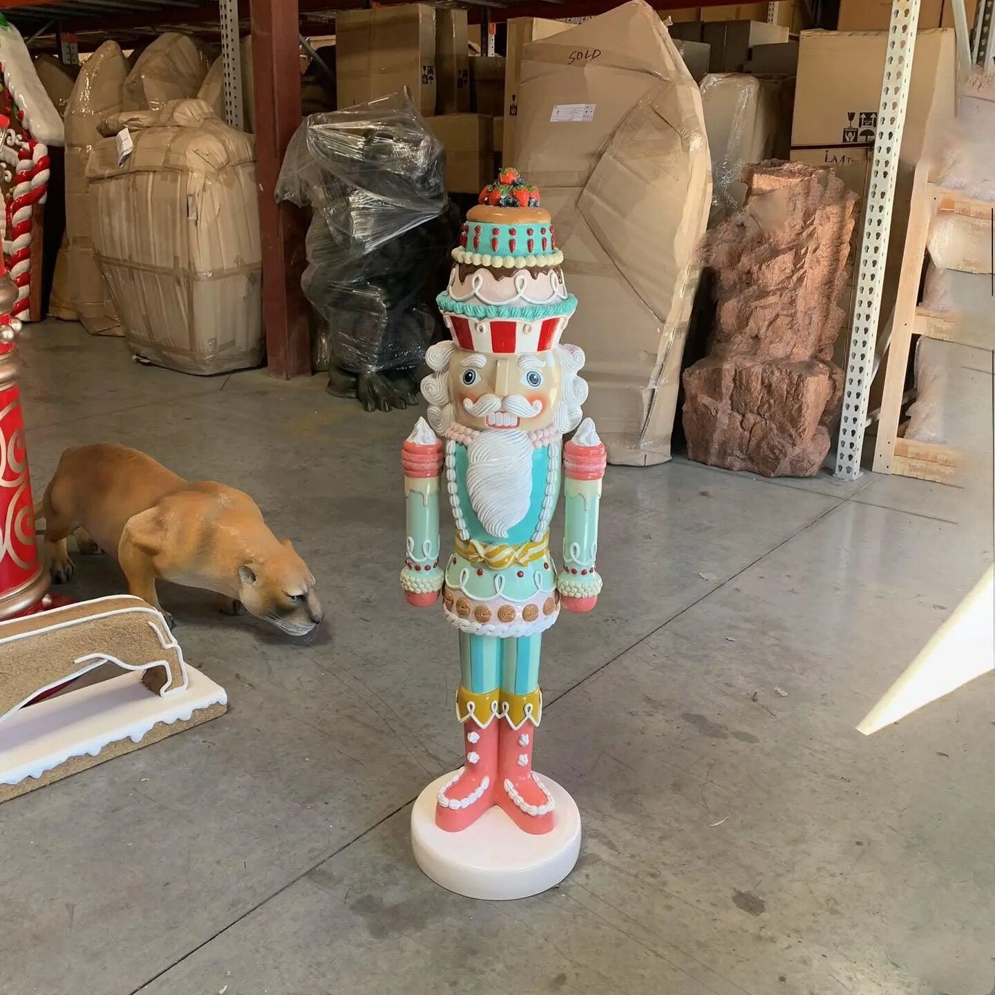 Small Pastel Nutcracker Candy Cake Statue