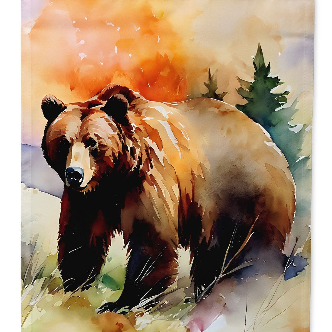 Edge Collections - 28" X 40" - Multicolor - Grizzly Bear Large Porch Sleeveative - 1 Piece