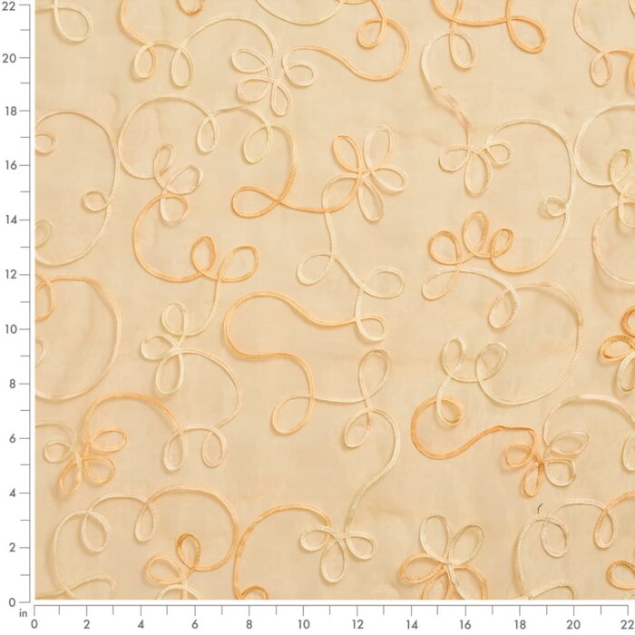 1 Yard Lightweight Polyester Performance Sheer Fabric Fade Resistant Champagne