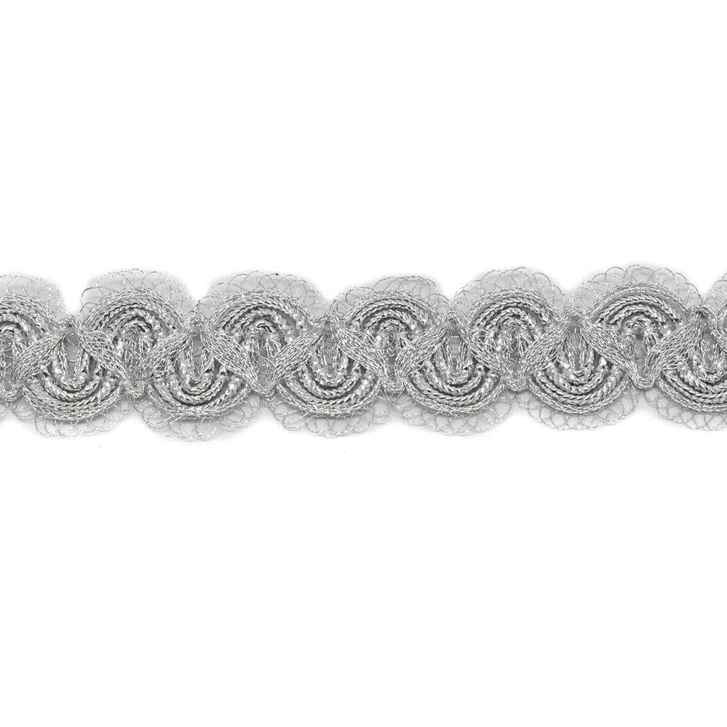 1 Yard Wavy Metallic Silver Trim 1 Inch for Sewing and Craft Projects