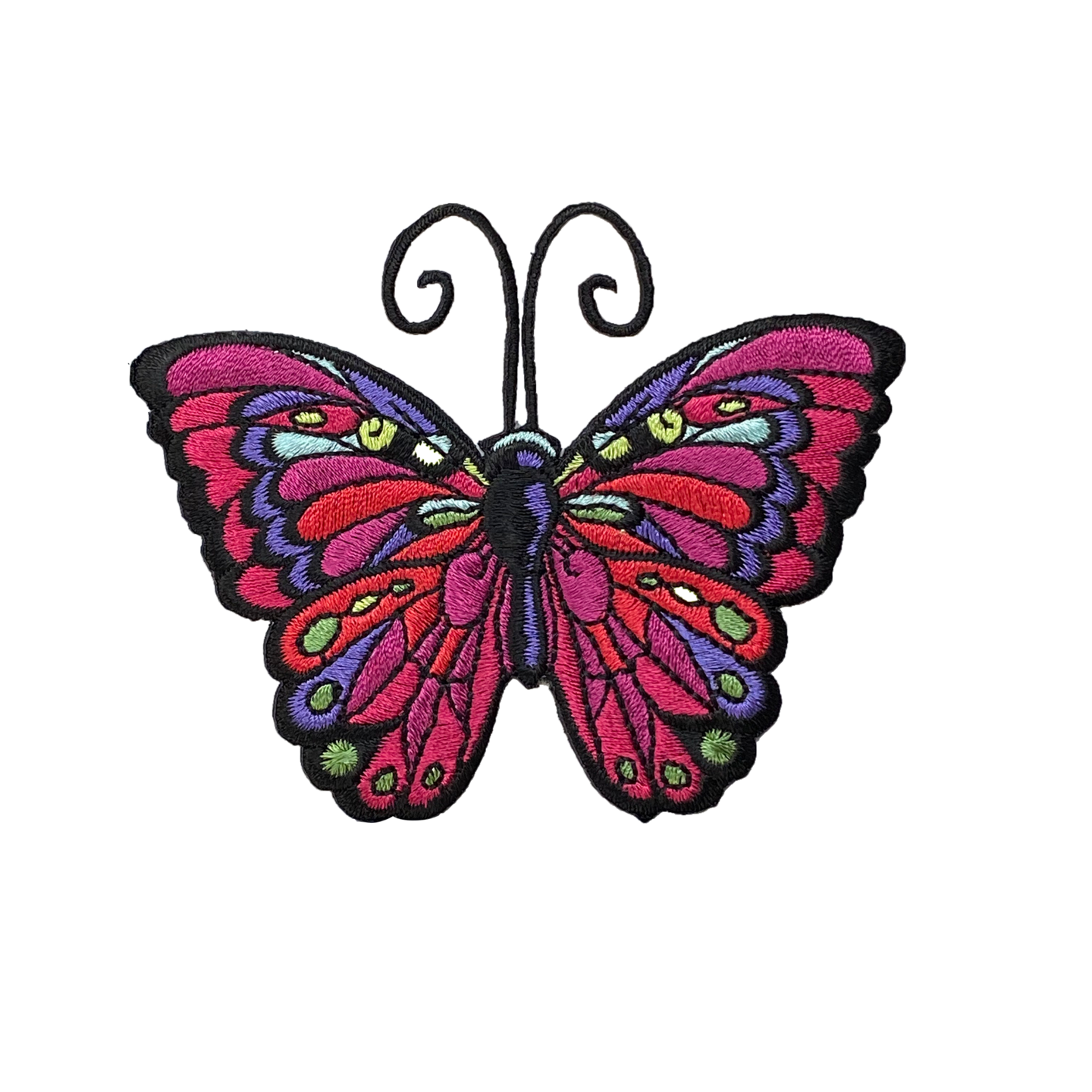 3.5 inch Pink Jewel tone Butterfly Embroidered, Iron on Patch