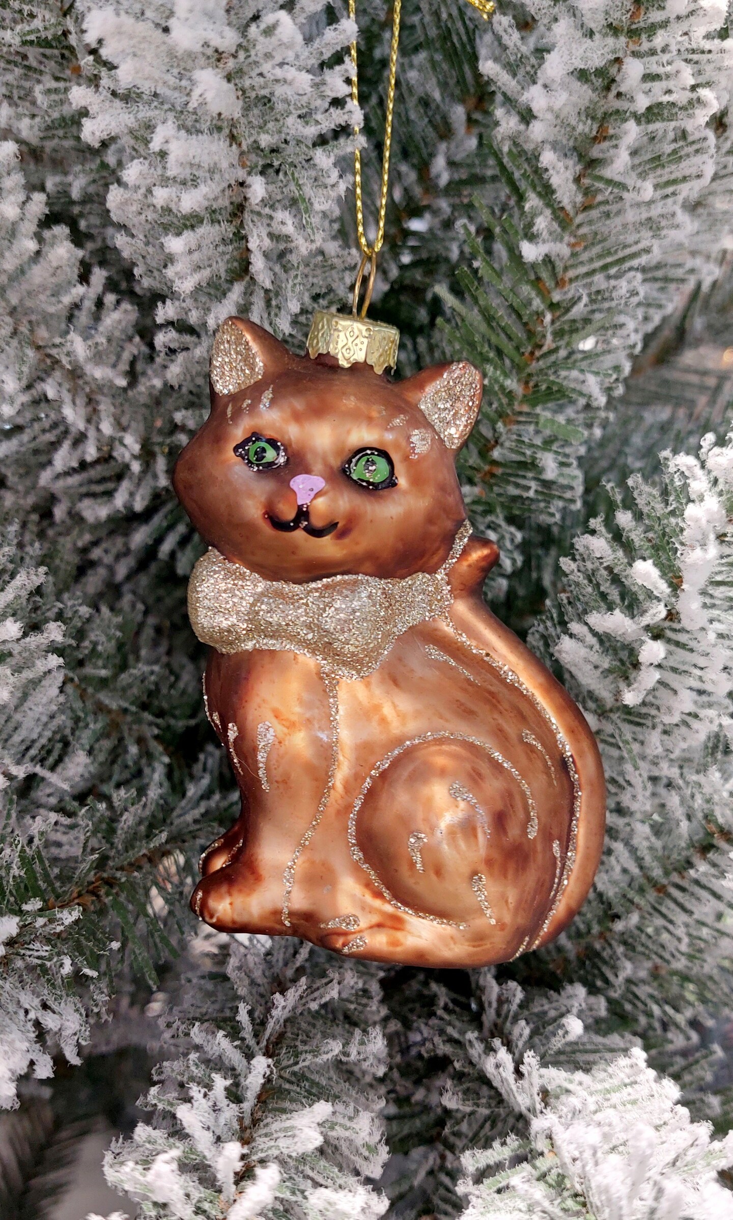 Christmas Glass Ornament - Cat by Wizardi F07M3-29 HB-SY25060