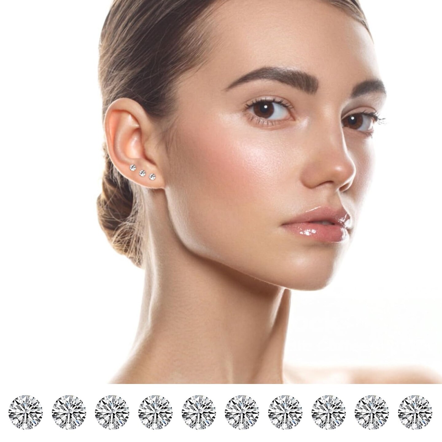 Plastic Earrings,80pcs Cubic Zirconia Earrings for Gril, medical grade plastic Post earrings for sensitive ears, 3mm stud for women hypoallergenic