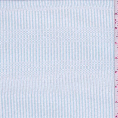 Turquoise Blue Illusion Stripe Chiffon Fabric By the Yard
