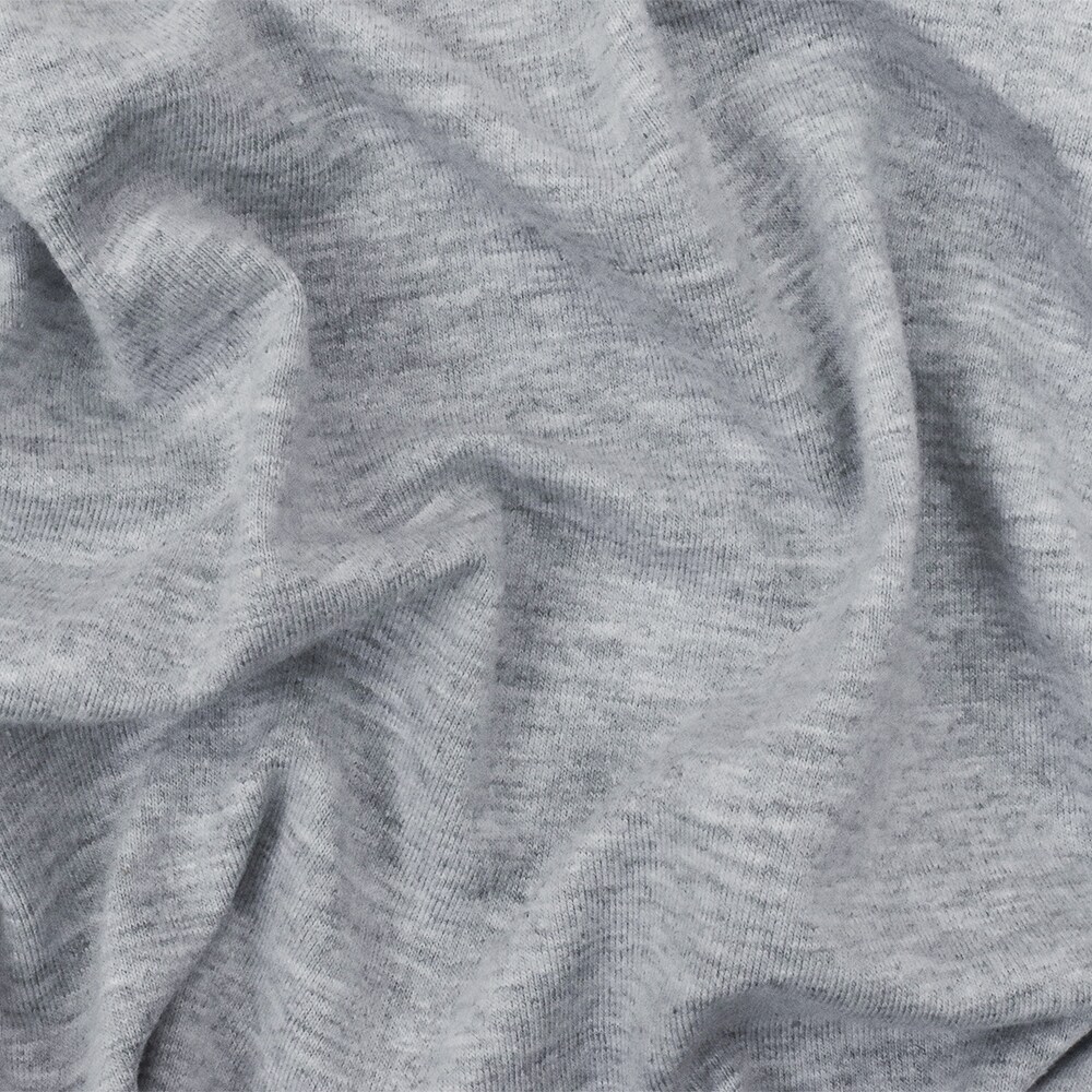Light Heather Gray Stretch Poly Blend Jersey Knit Fabric By the Yard