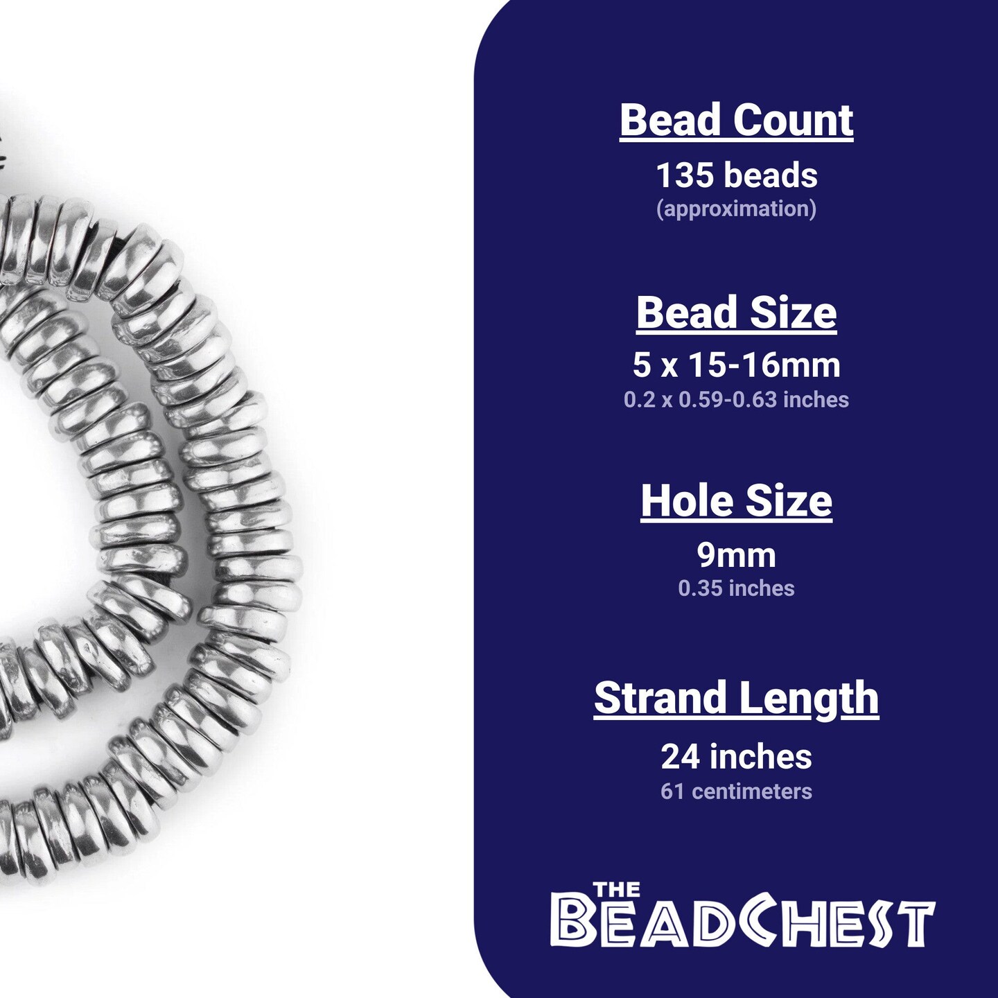 The Bead Chest Aluminum Mursi Ring Beads (16mm): Tribal Metal Spacers