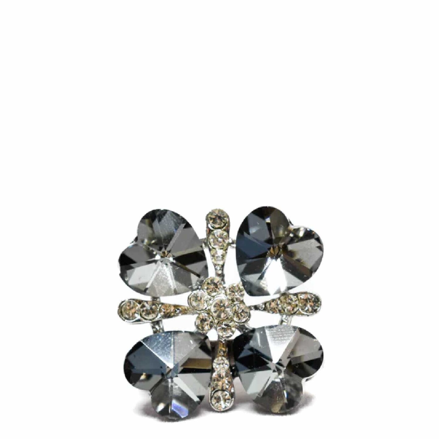 Clover Hearts Rhinestone Brooch Pin For Bridal DIY Crafts Clothing 1 Inch