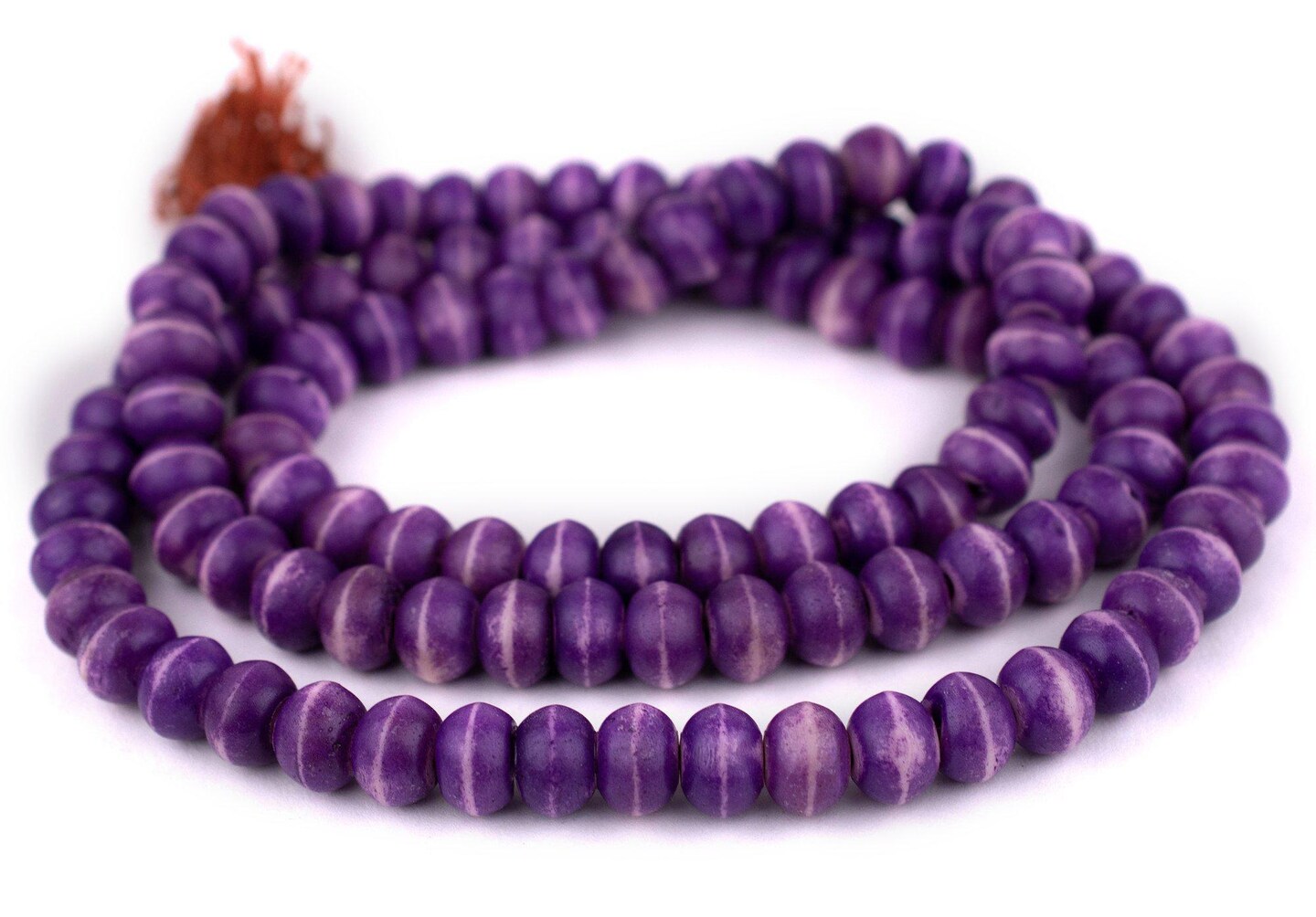 The Bead Chest Purple Bone Mala Prayer Beads (12mm)