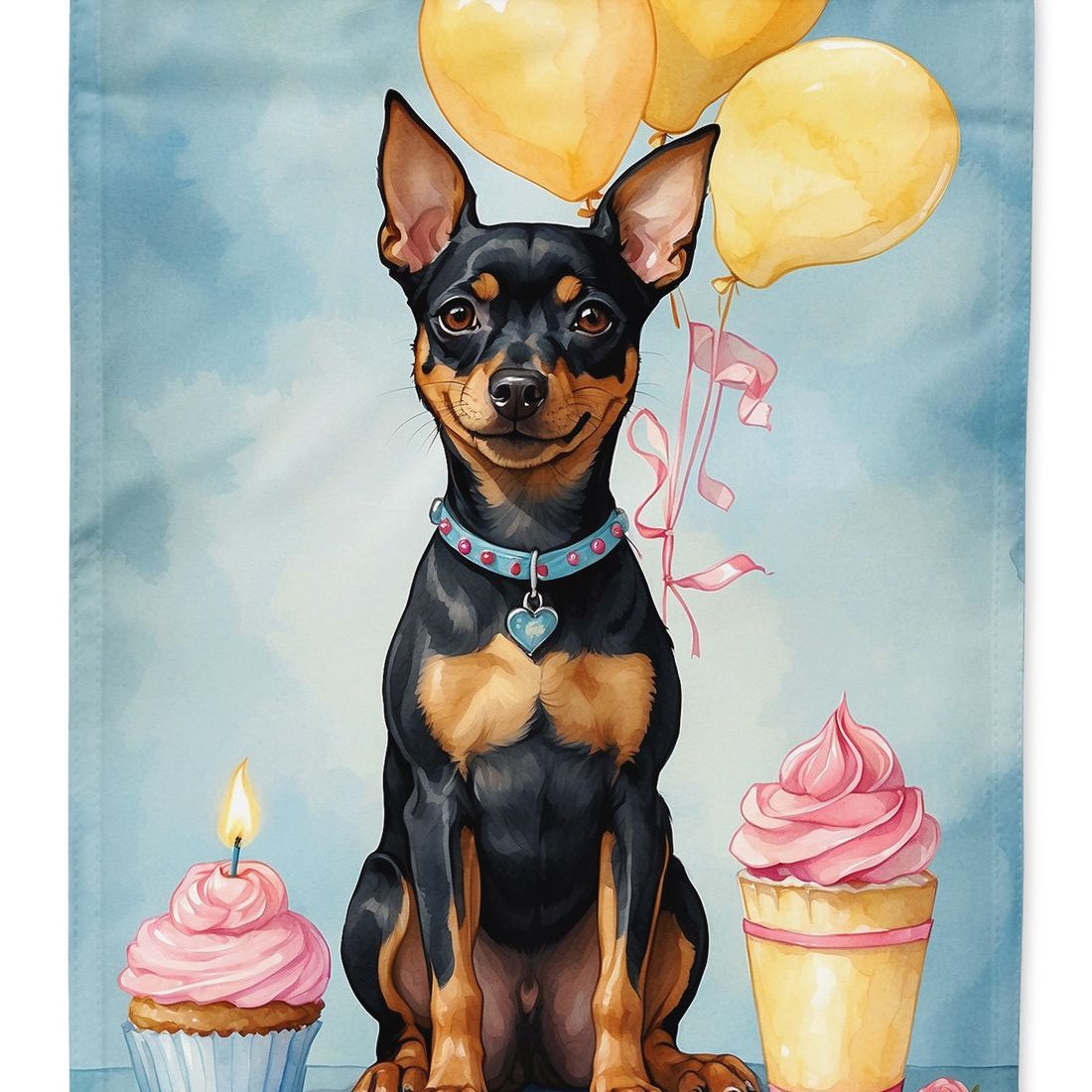 Edge Collections - 11.25" X 15.50" - Multicolor - Miniature Pinscher Birthday Flag - 1 Piece