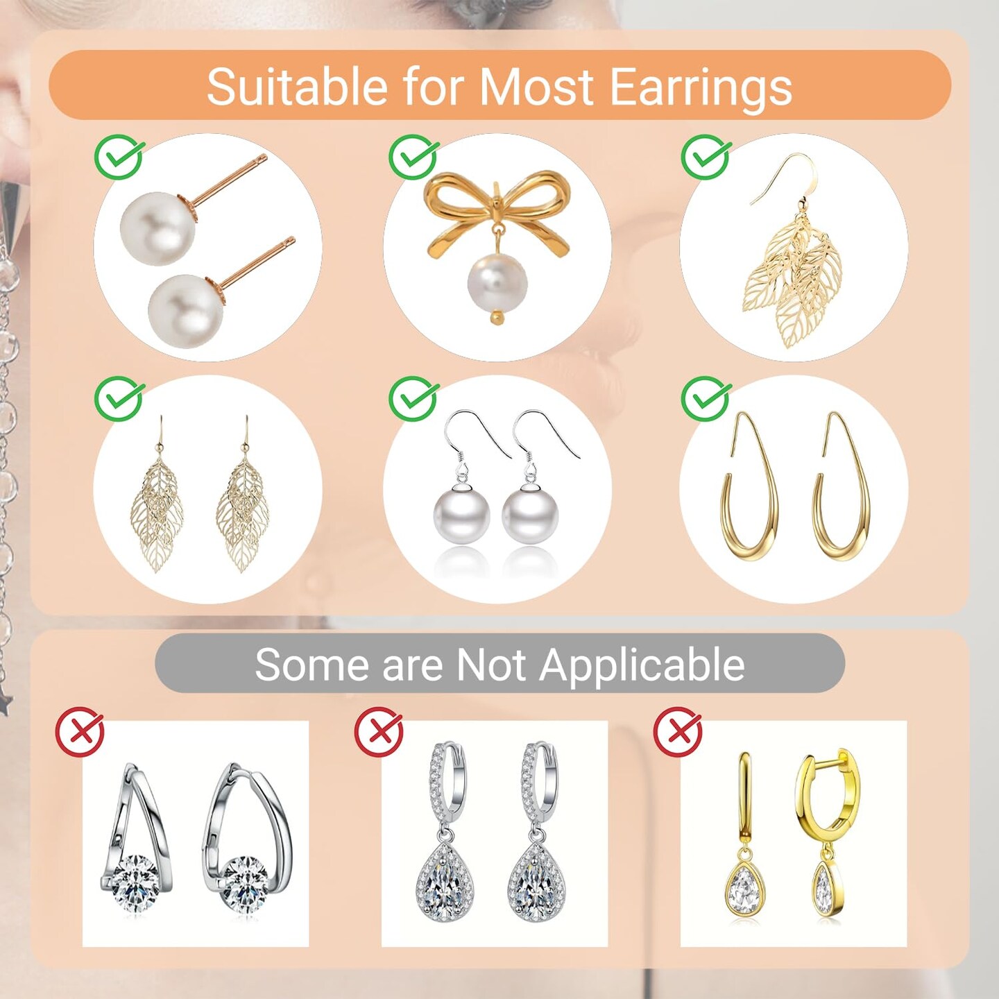 Silicone Earring Backs, 18K Gold Secure Locking Design for Studs, Hypoallergenic Replacement for Droopy Ears, No-Irritation Earring Backs for Men and Women(12 PCS)