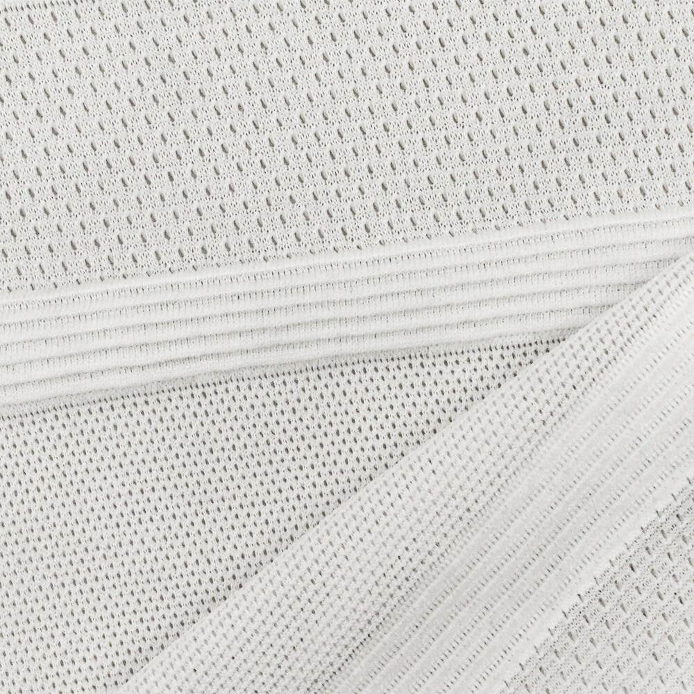 White Stripe Stretch Spandex Poly Athletic Mesh Knit Fabric By the Yard