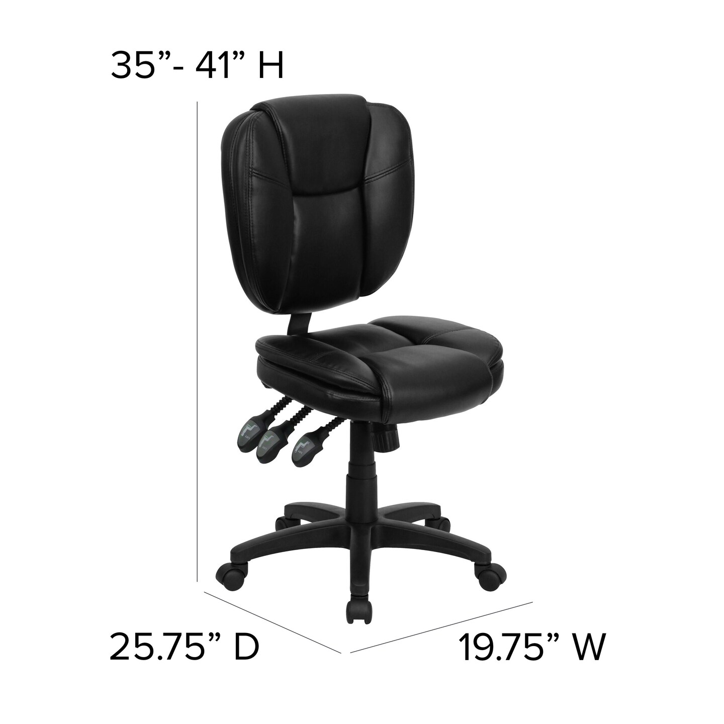 Emma and Oliver Mid-Back Multifunction Pillow Top Swivel Ergonomic Task Office Chair