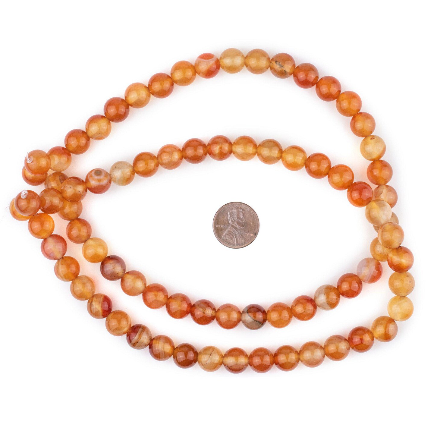 The Bead Chest Round Carnelian Beads (10mm): Organic Gemstone Round Spherical Energy Stone Healing Power Crystal for Jewelry Bracelet Mala Necklace Making