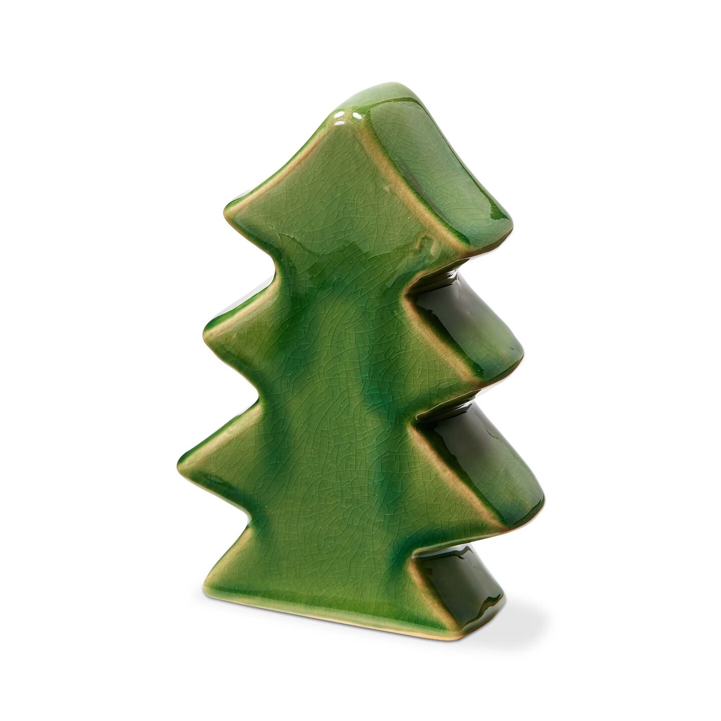 Whimsical Green Ceramic Tree Sculpture 6 Inch Holiday Decor for Christmas and Seasonal Decorations