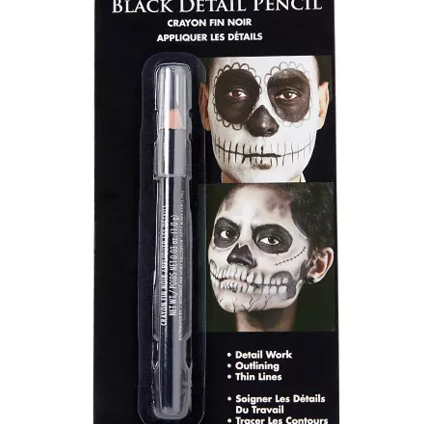 Black Detail Makeup Pencil Precision Liner for Eyes, Brows &#x26; Creative Looks