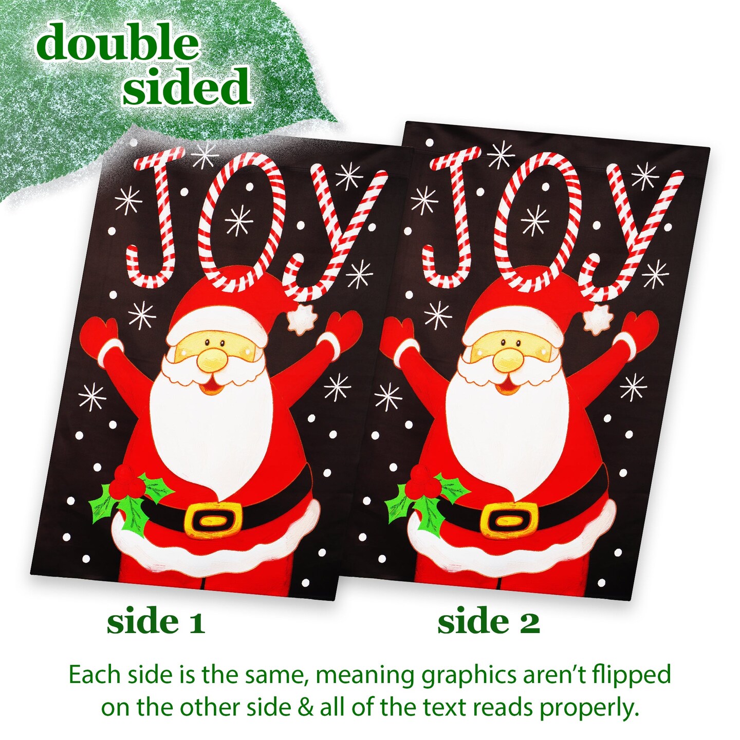 G128 House Flag Joyful Santa | 28x40 Inch | Printed Blockout Polyester - Christmas Decoration
