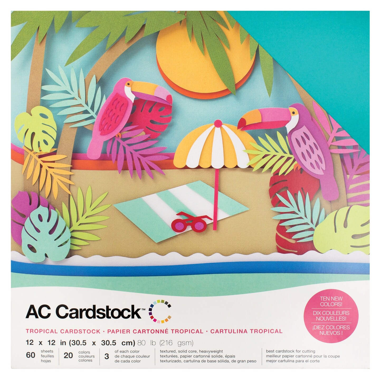 American Crafts Variety Cardstock Pack 12"X12" 60/Pkg-Tropical