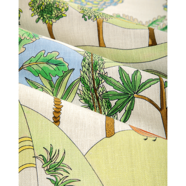 1 Yard Folklore Print Meadow Linen Fabric Brunschwig & Fils Carlsten Collection 54.25 Inches Width