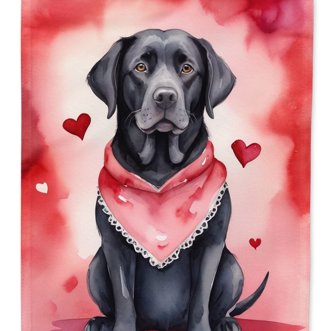 Edge Collections - 11.25" X 15.50" - Black - Labrador Retriever My Valentine Decorative - 1 Piece