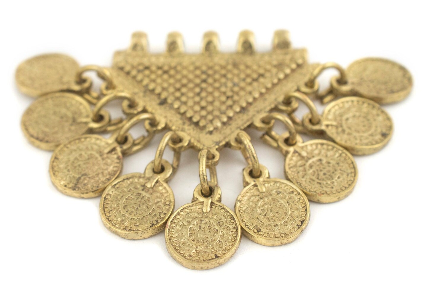 The Bead Chest Brass Tribal Coin Dangle Pendant