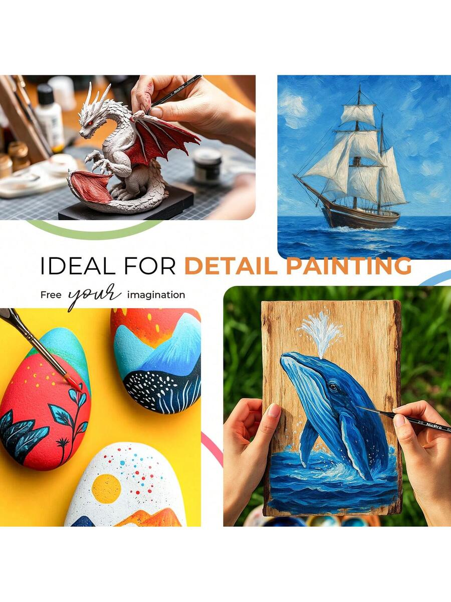 36pcs Paint Brush Set, Professional Paintbrushes with Paint Spatula