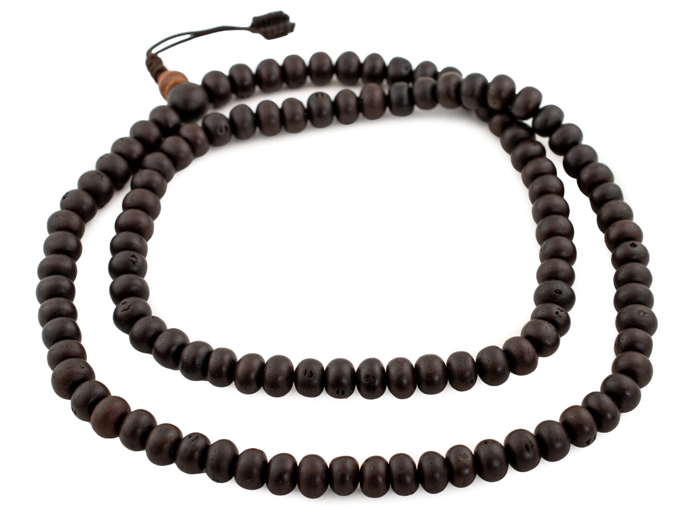 The Bead Chest Bodhi Seed Mala Prayer Beads: Round 12mm Natural Dark Brown