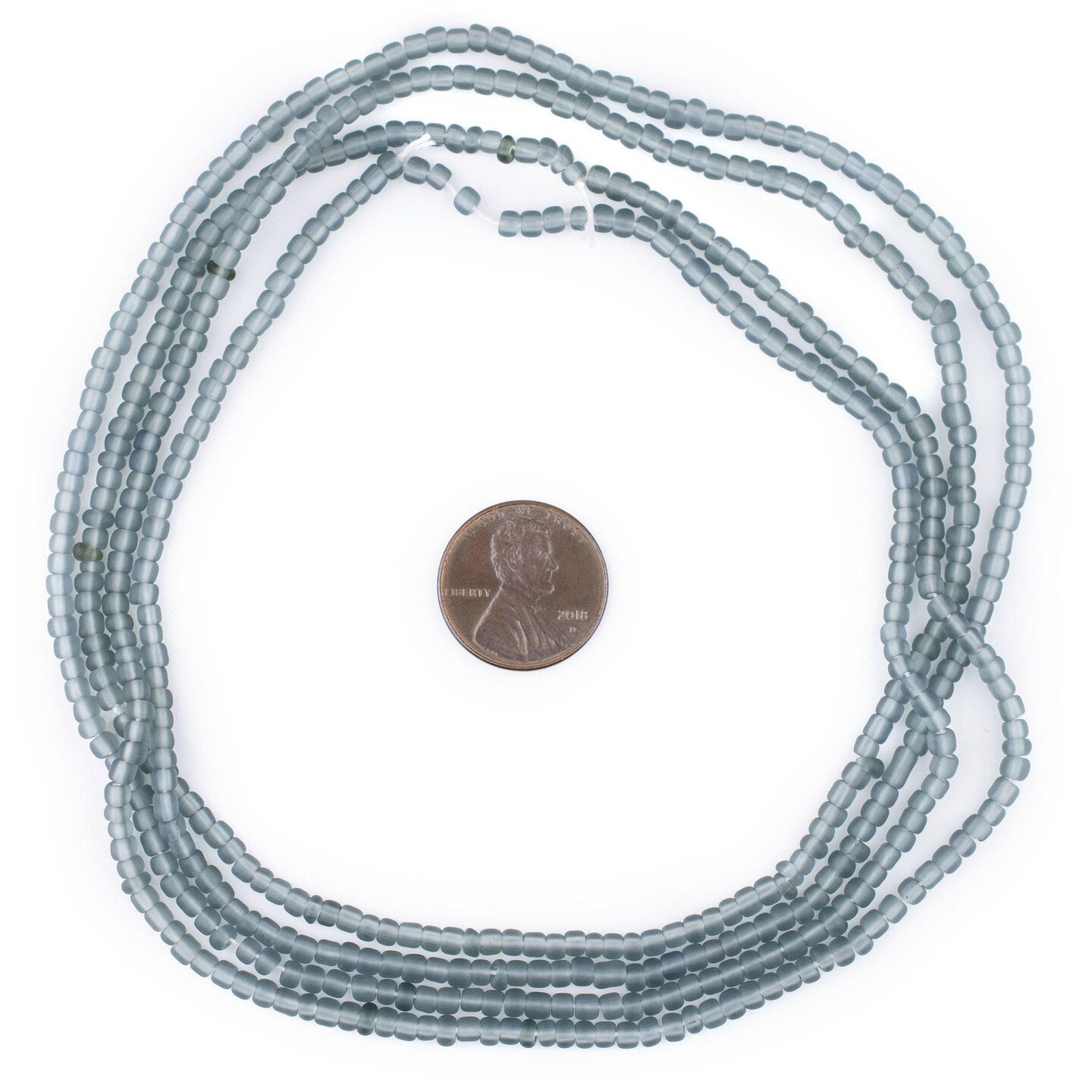 The Bead Chest Grey Matte Glass Seed Beads (3mm) - 24 inch Strand of Quality Glass Beads