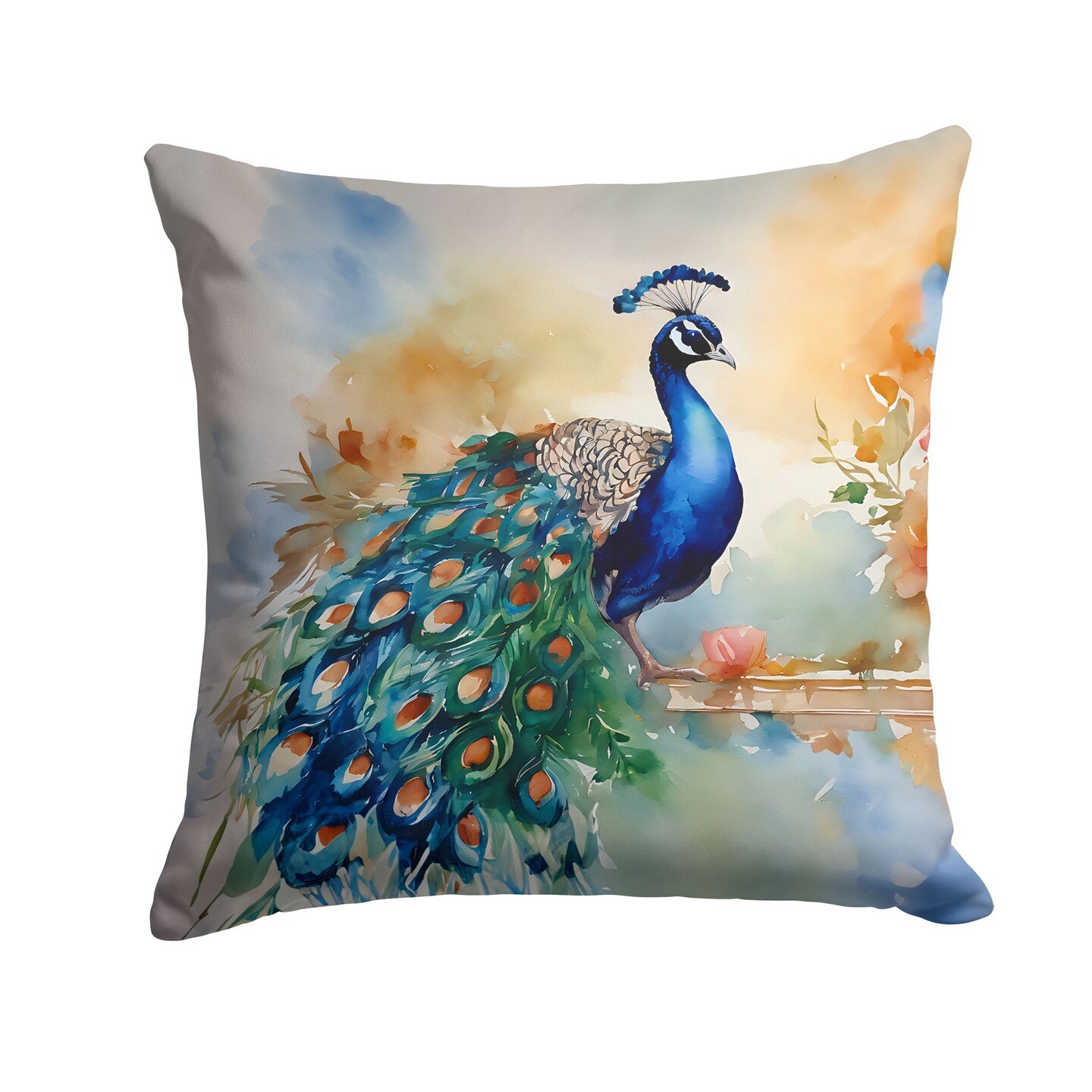 Edge Collections - 18" X 18" - Multicolor - Washable, Pillow Machine Peacock Throw - 1 Piece